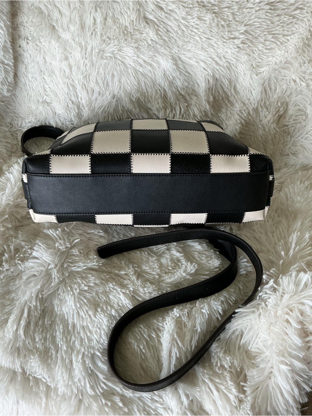 Coachtopia Checker Leather Shoulder Bag in Black and White - Picture 6 of 9